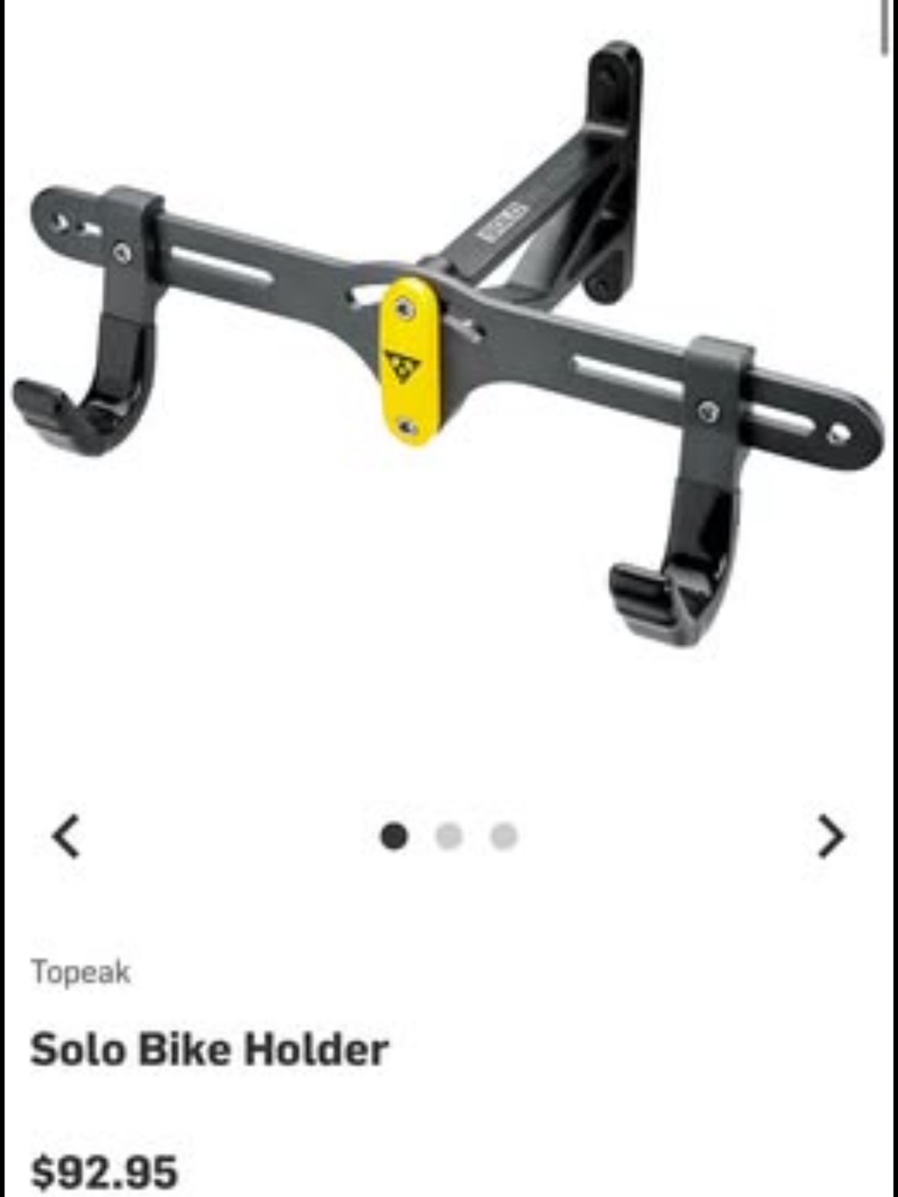 Topeak Solo Bike Holder / Wall Mount Rack in Black and Yellow